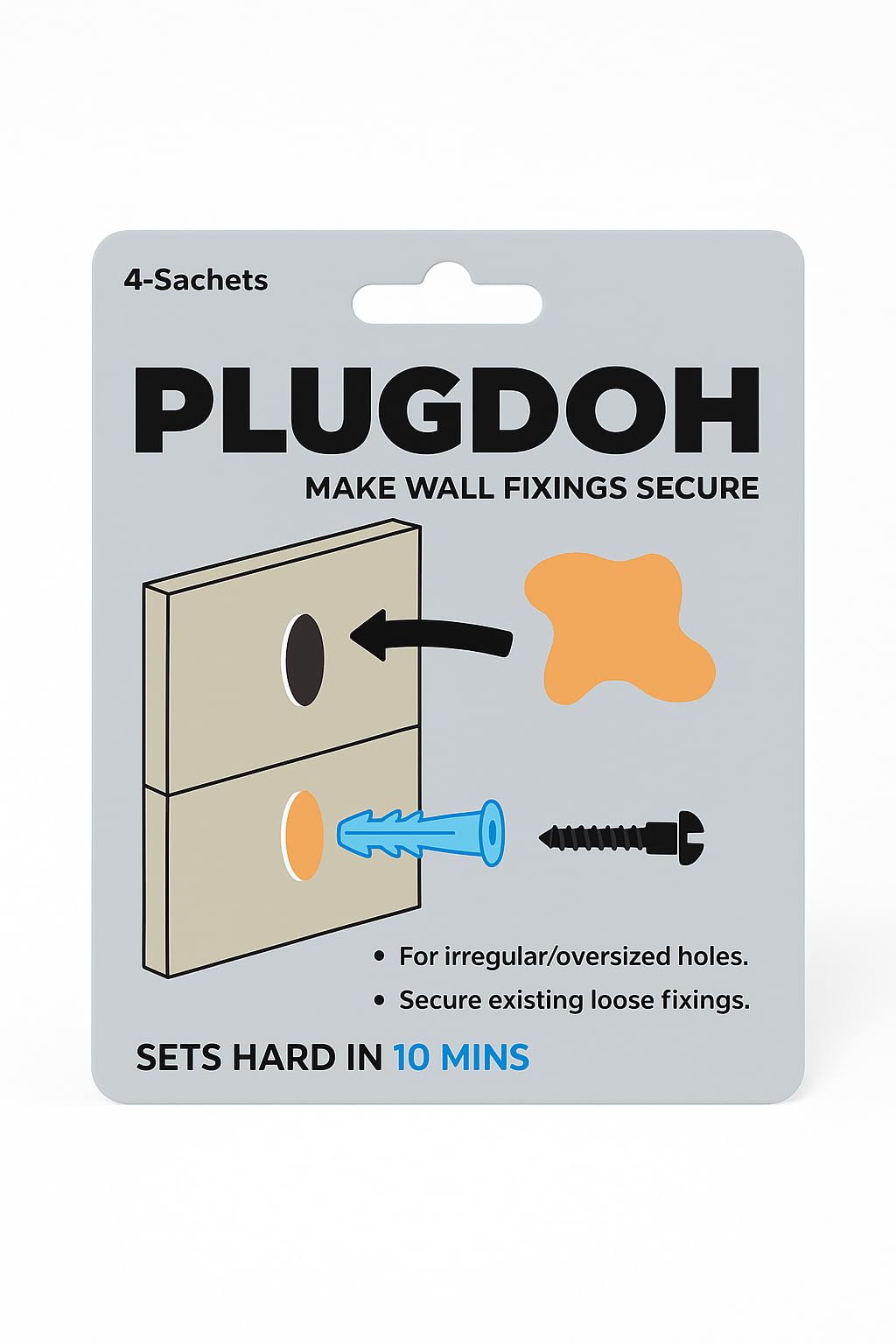 Sponsored Ad – Wall Plug Repair Filler – Fix Loose Wall Plugs & Oversized Holes – Anchor Repair Compound for Wall Fixings – Heavy Duty Wall Anchor Grip – 4 x 5g Sachets