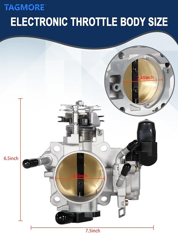 Electronic Throttle Body Assembly, Compatible with 2003-2005 Honda Accord, 2003-2006 Element L4 2.4, Replace OE: 16400-RAA-A62, 16400-RAA-A61