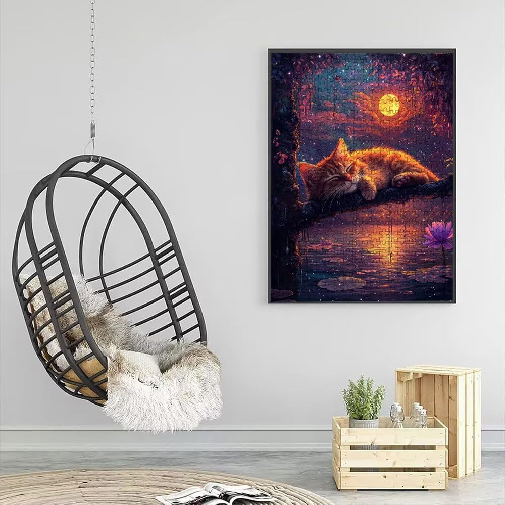 Teich Katze Puzzle 4000 Teile, Klassische Puzzles, Geschicklichkeitsspiel Puzzle für Erwachsene, Puzzlespiele für Die Ganze Familie, Mit Schöner Verpackung, Dekoration Puzzles DX0YL3-148