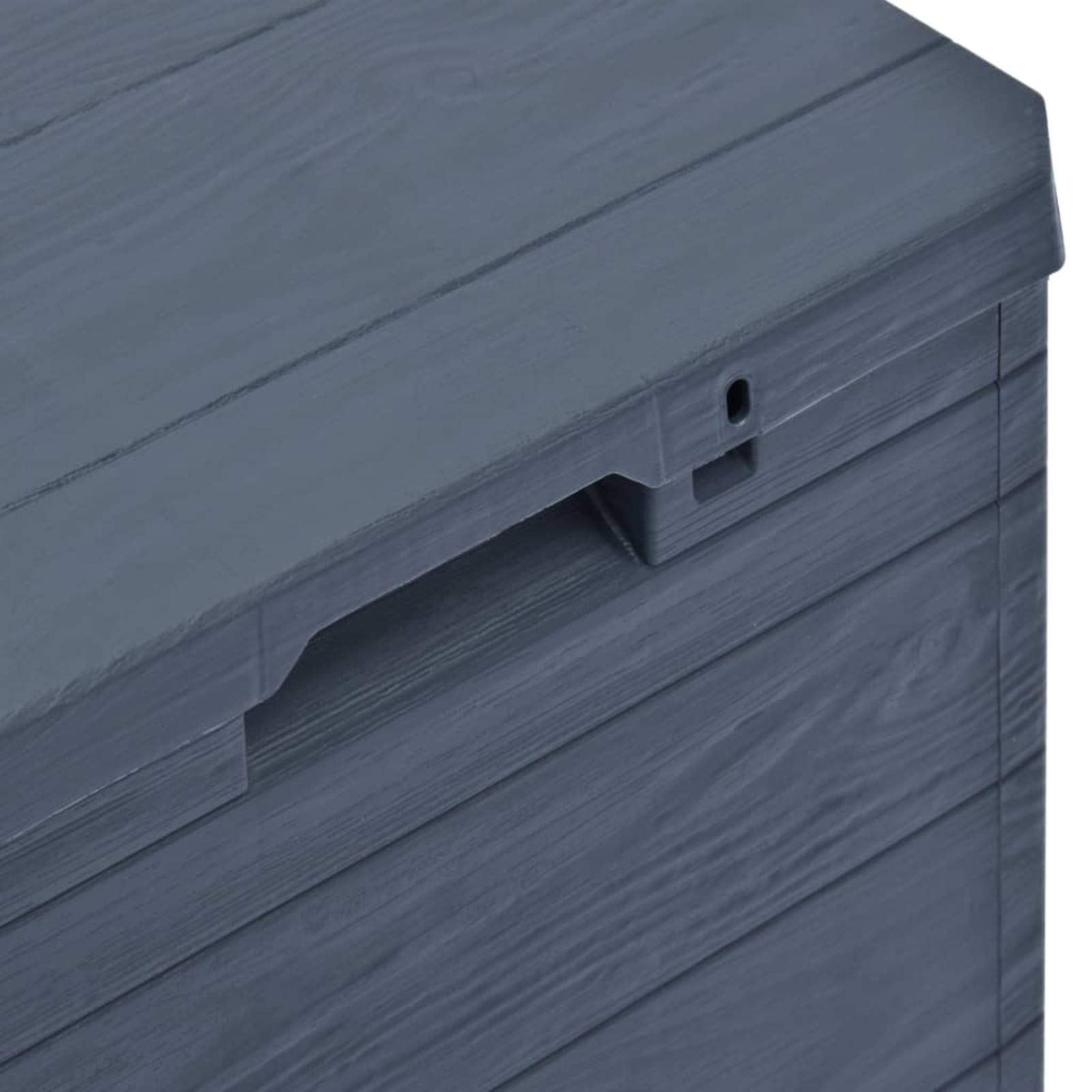 Festnight Baúl de Almacenamiento Arcón para Cojines Gris Antracita 42,5 x 44 x 50 cm 90 L Arcón Caja Exterior de PP para Balcón Jardín