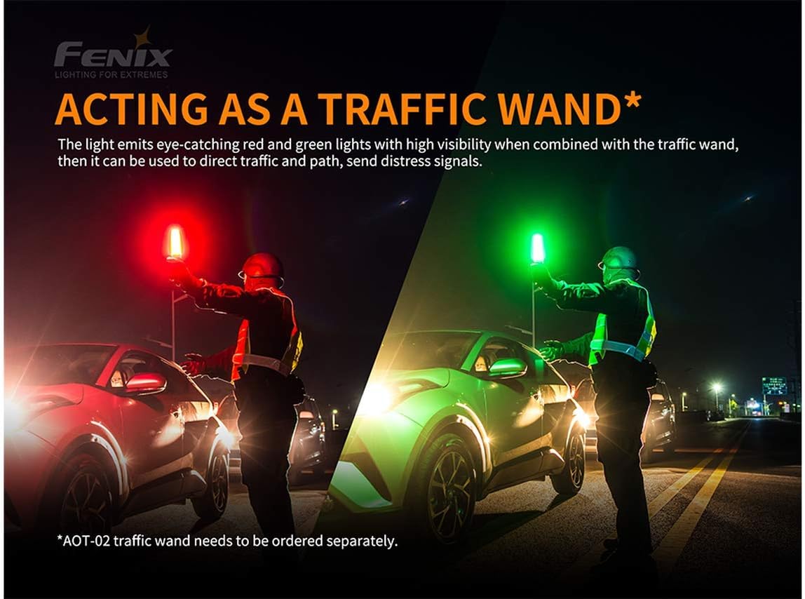 Fenix TK26R 1500 Lumen White/red/Green LED Hunting Flashlight, Rechargeable Battery with EdisonBright Accessory Carry case Bundle