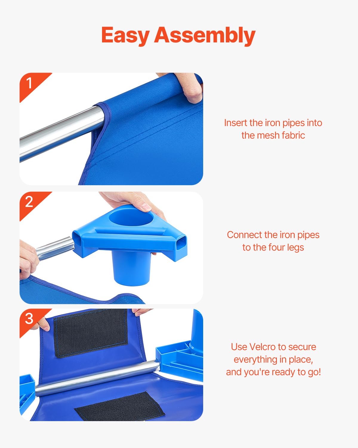 VEVOR Lettino Impilabile per Bambini 102 x 57 cm Lettini Portatili per Pisolino dei Più Piccoli, 6 Pezzi, Dimensioni Standard, Lettini per Asili Nido per Bambini, Letti per Asili Nido per Dormire, Blu