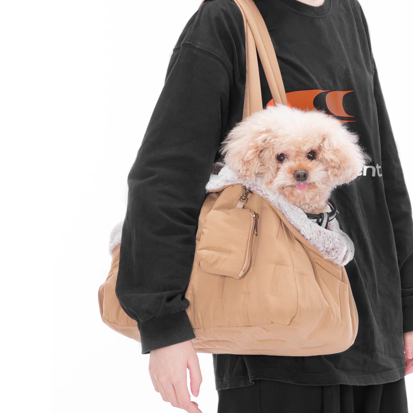 A 4 PET Dog Carrier Handbag, Pet Sling for Small Dogs Winter Warm With Pocket Lightweight Puppy Bag Outdoor - Image 2
