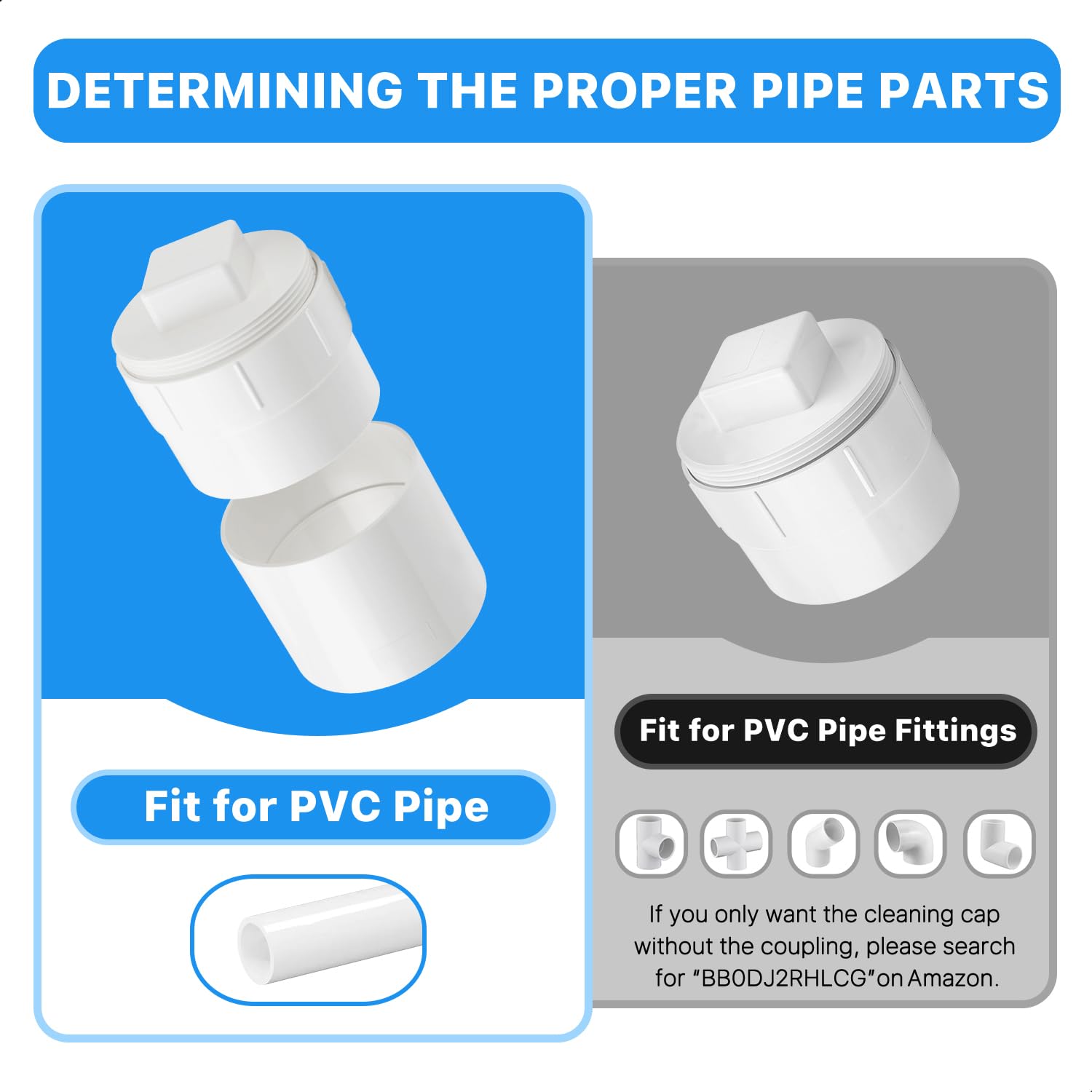 Adaptador de limpieza de alcantarillado de PVC de 6 pulgadas con ajuste de tubería de enchufe, tapa de limpieza de alcantarillado DWV para sistema de tuberías de drenaje