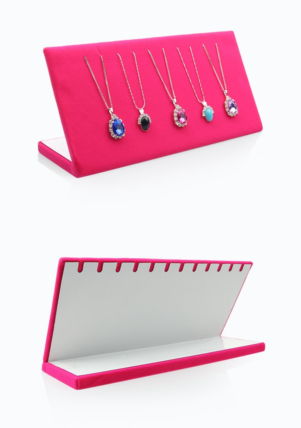 Bocar Présentoir à Bijoux En Velours Pour 30 Paires De Boucles D'oreilles (petit Support Pour Collier), Ld-Rose