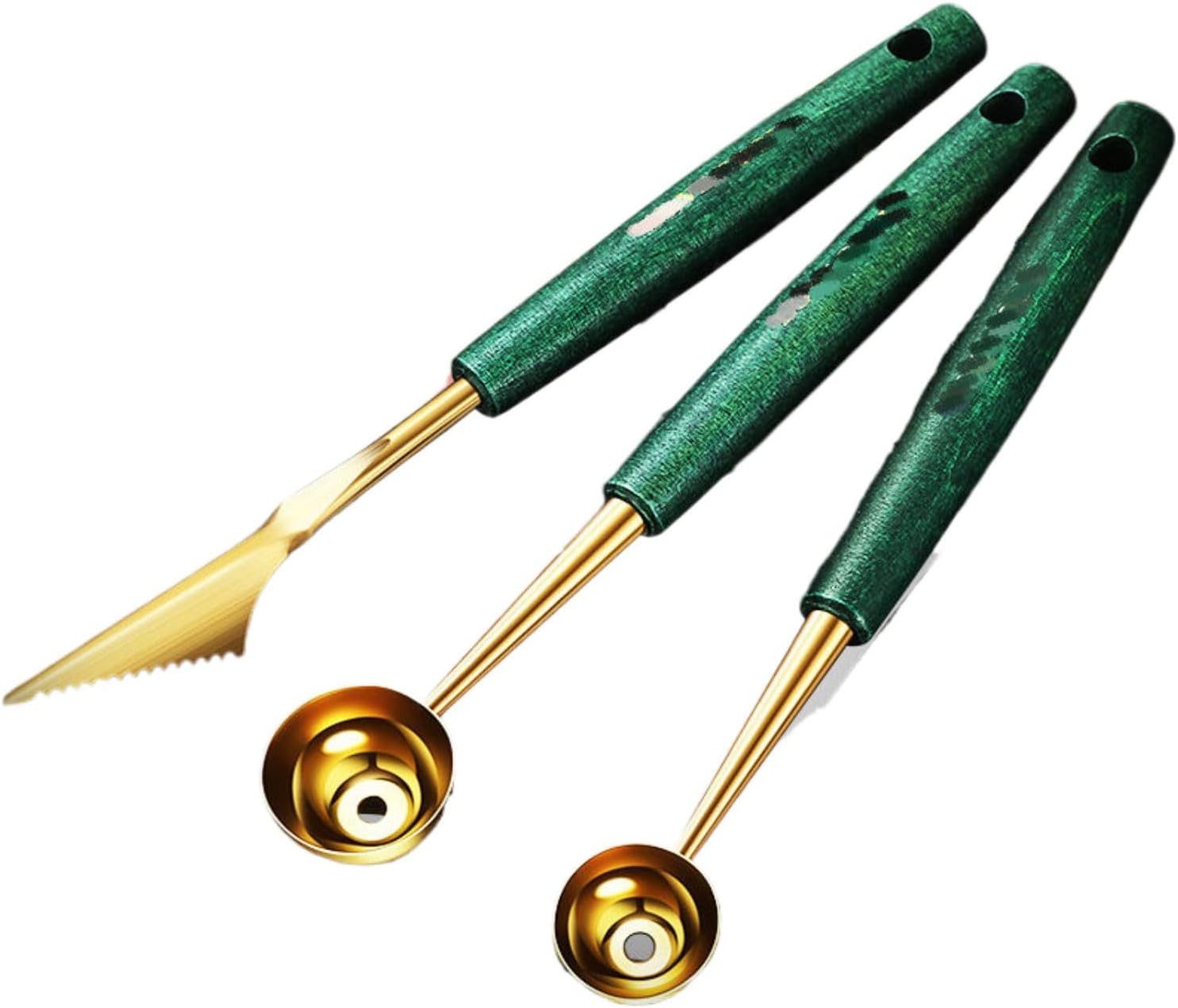 水果挖球神器挖水果球勺子 Stainless Steel Long handled soup spoons，Spoons,Meal spoon 304不锈钢切西瓜神器拼盘创意工具套装 Household Cleaning，Kitchen Storage Essentials