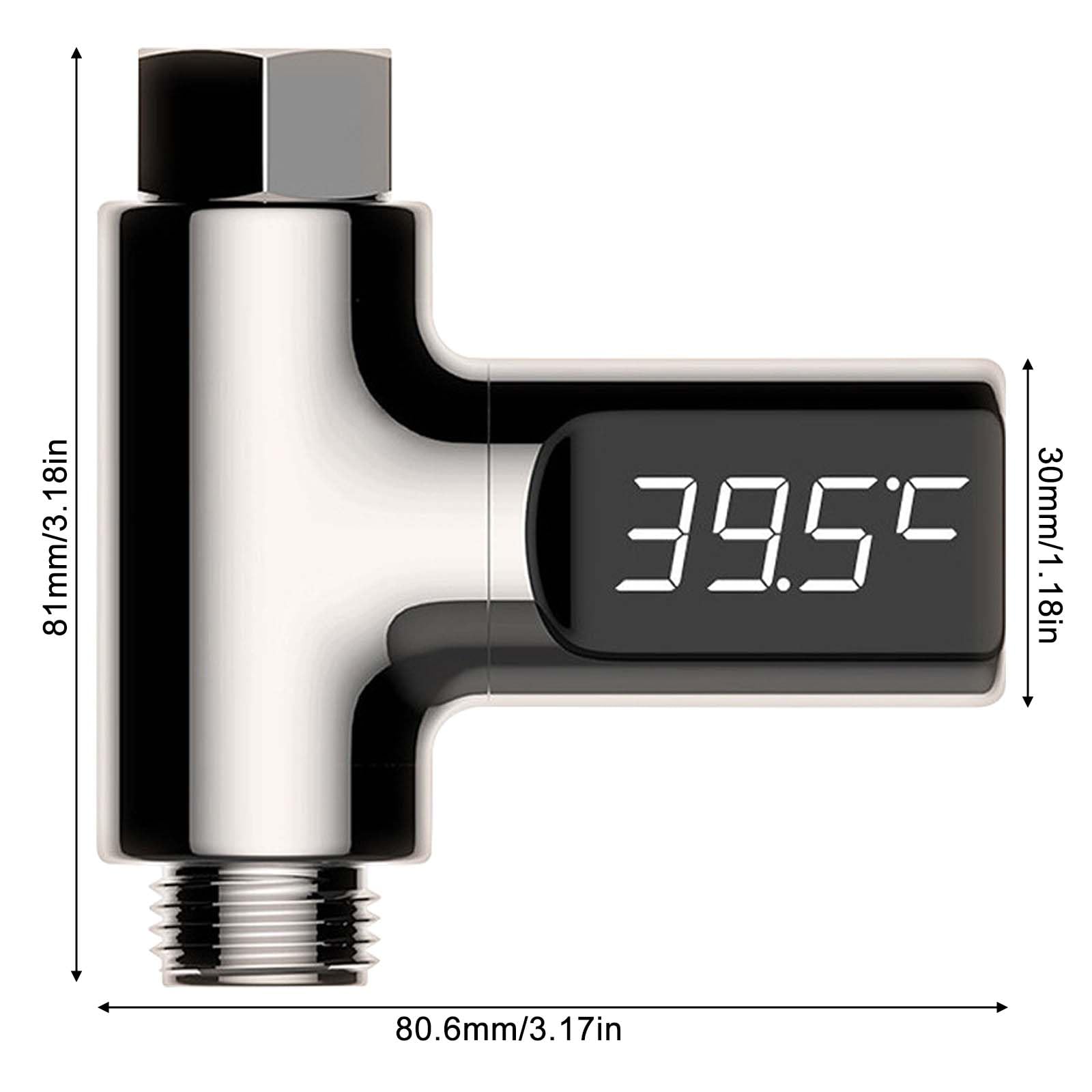 Thermomètre De Douche Numérique Asixxsix - Écran LED Rotatif 360° - 0-100°C - Sans Piles, Alimenté Par L'eau