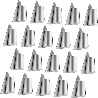 20pcs Finger Cutting Guard Stainless Steel Nail Protectors Kitchen Tools Edamame Peelers Dicing Nail Guard for Dicing Peeling