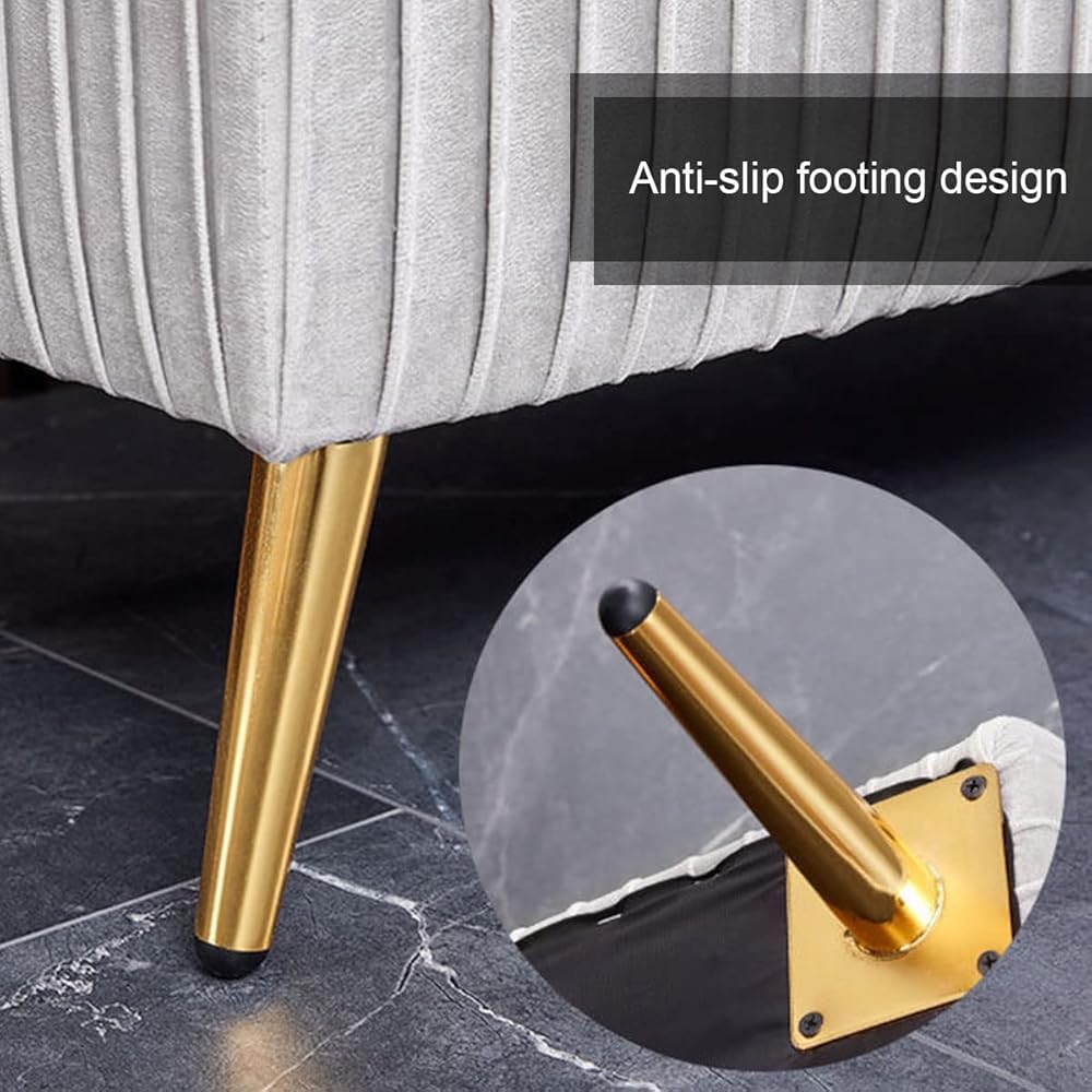 Elegante Panca Imbottita per l'ingresso con vano Porta Scarpe | Sgabello in Legno Diniroom per sedersi ai Piedi del Letto | Mobile Multifunzionale 79x41x46 cm