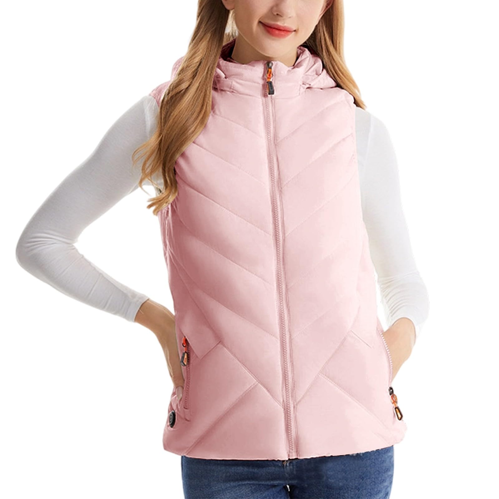 Damen beheizbare Weste Winterbekleidung, intelligente Heizjacke mit Winddicht und Thermofutter, Oberbekleidung für kaltes Wetter