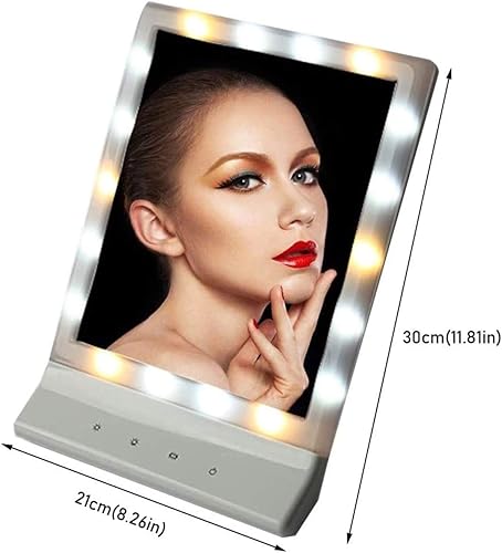 Miniatura 2 de Espejo de mesa de maquillaje, espejo de escritorio con luz, espejo de montaje en pared, espejo de belleza, fuente de alimentación USB, espejo de