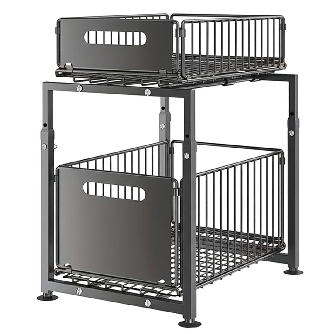 Vjsujehgy Kitchen Shelves Cabinet Pull-Out Storage Basket, Punch-Free Storage Rack with Suction Cups, Spice Shelves Slide-Out Storage Rack