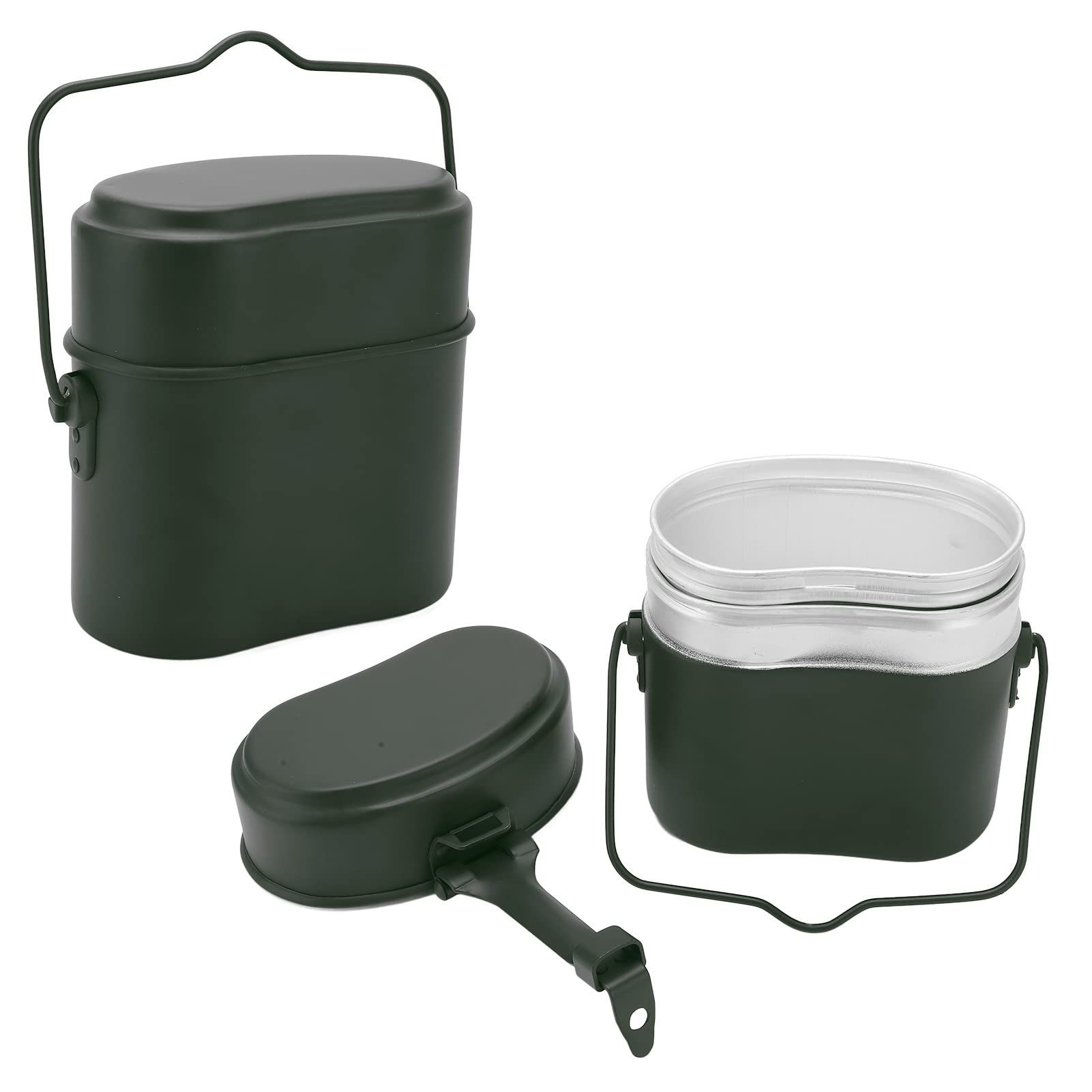 Topyond Camping Mess Kit, German-Style Aluminum Camp Cook Set, 3Pcs Portable Mess Tin, Lightweight and Compact Cooking Gear, for Hiking, Backpacking, Outdoor Cooking