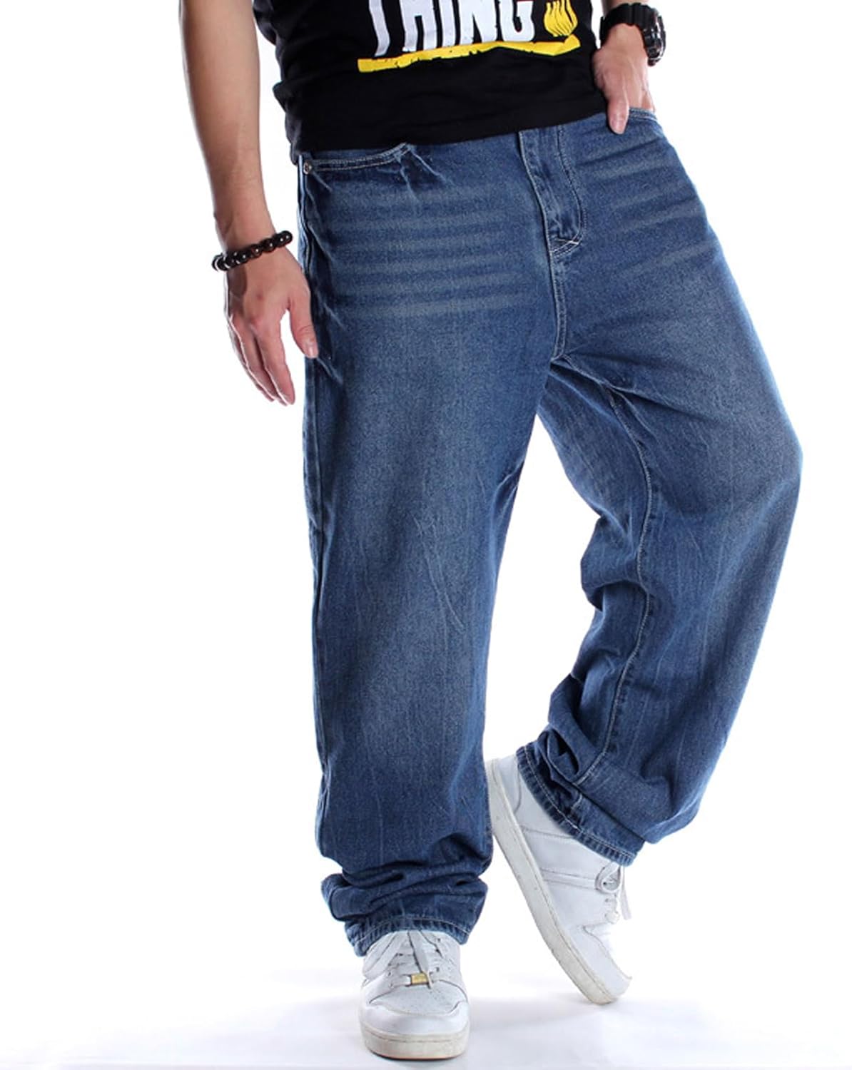 Y2K Jeans Men's Hip Hop Vintage Embroidery Wash Denim Pants Gothic Straight Tube Loose Wide Leg Pants