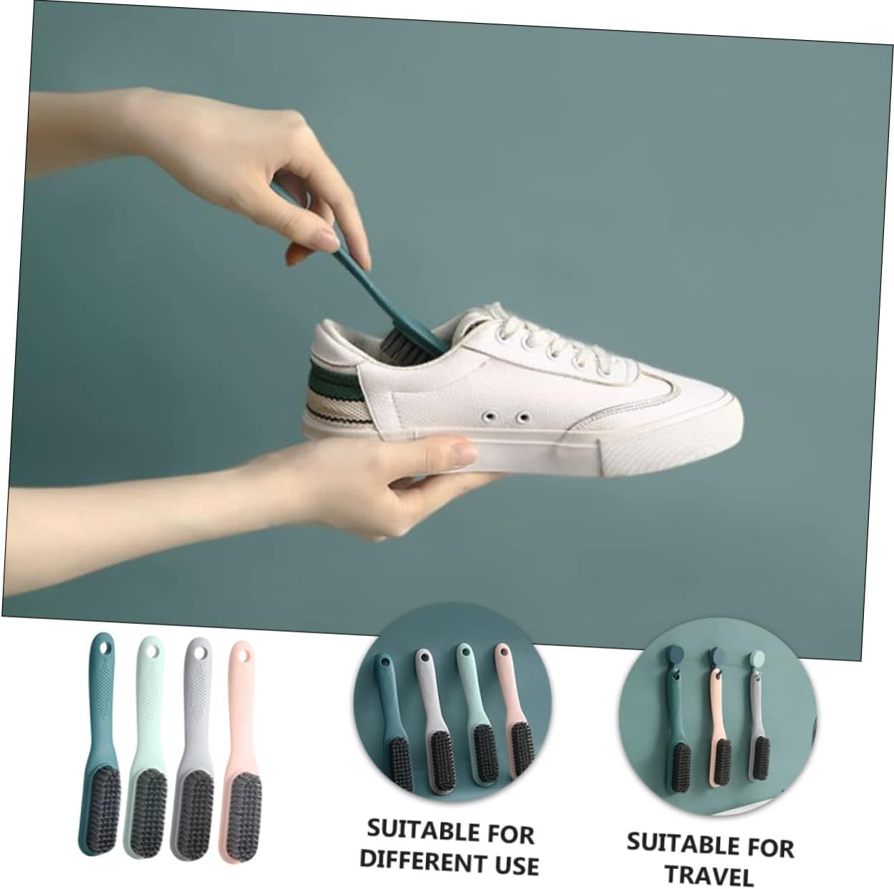 4Pcs Long Handle Brush for Shoes Household Use Durable and Material Vibrant Colors Eraser for Clothes and Shoes