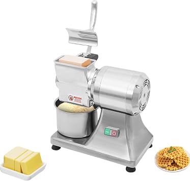 Electric Cheese Grater 550W Commercial Cheese Grinding Machine Stainless Steel Crushing Barrel Slicer Grater Grinder for Cheese Butter Cheese Bread Bran