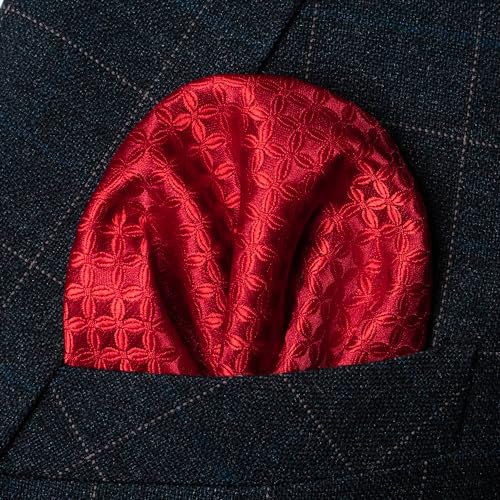 Image of RBOCOTT Mens Woven Tie and Pocket Square with Tie Bar Sets Solid Necktie