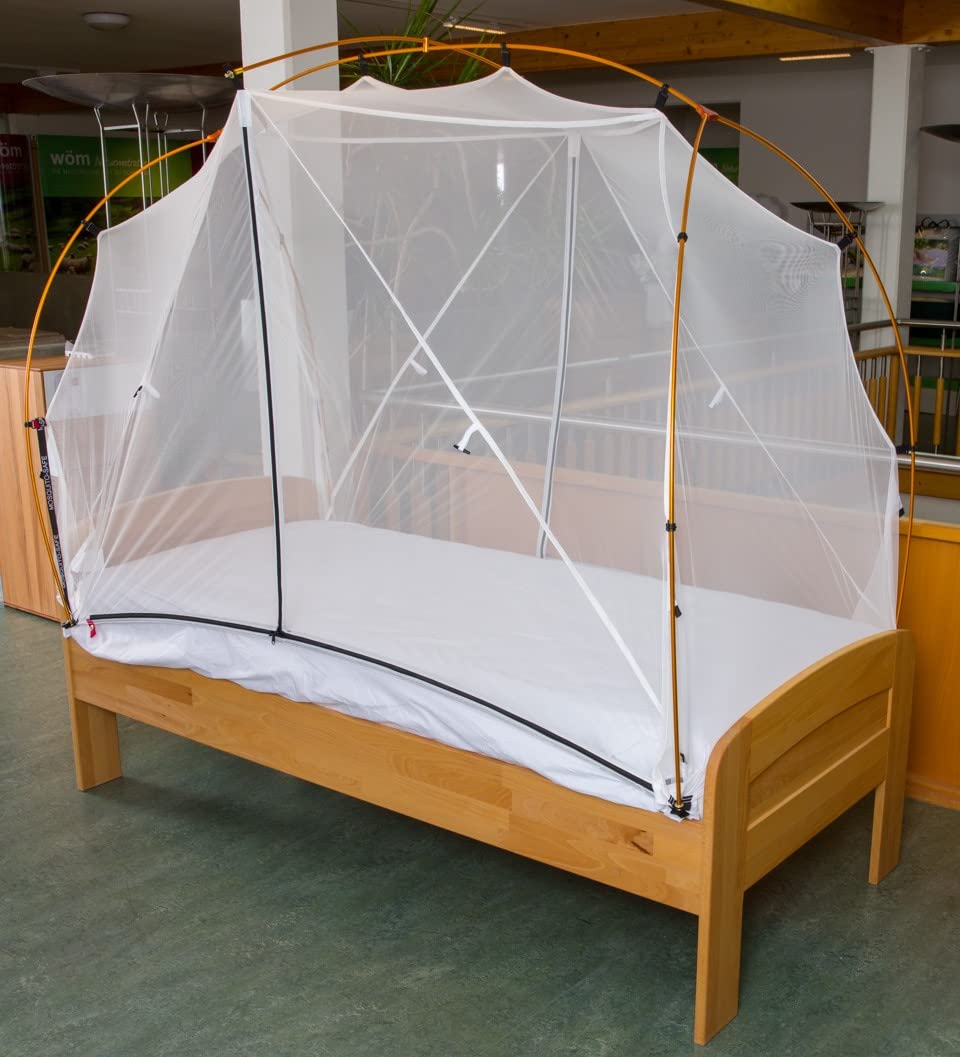 Moskitonetz für Reisen für Einzel- sowie Doppelbett anpassbar in Länge und Breite an jedes Bett Schutz vor Bettwanzen durch Imprägnierung extra-lang für große Personen patentiert