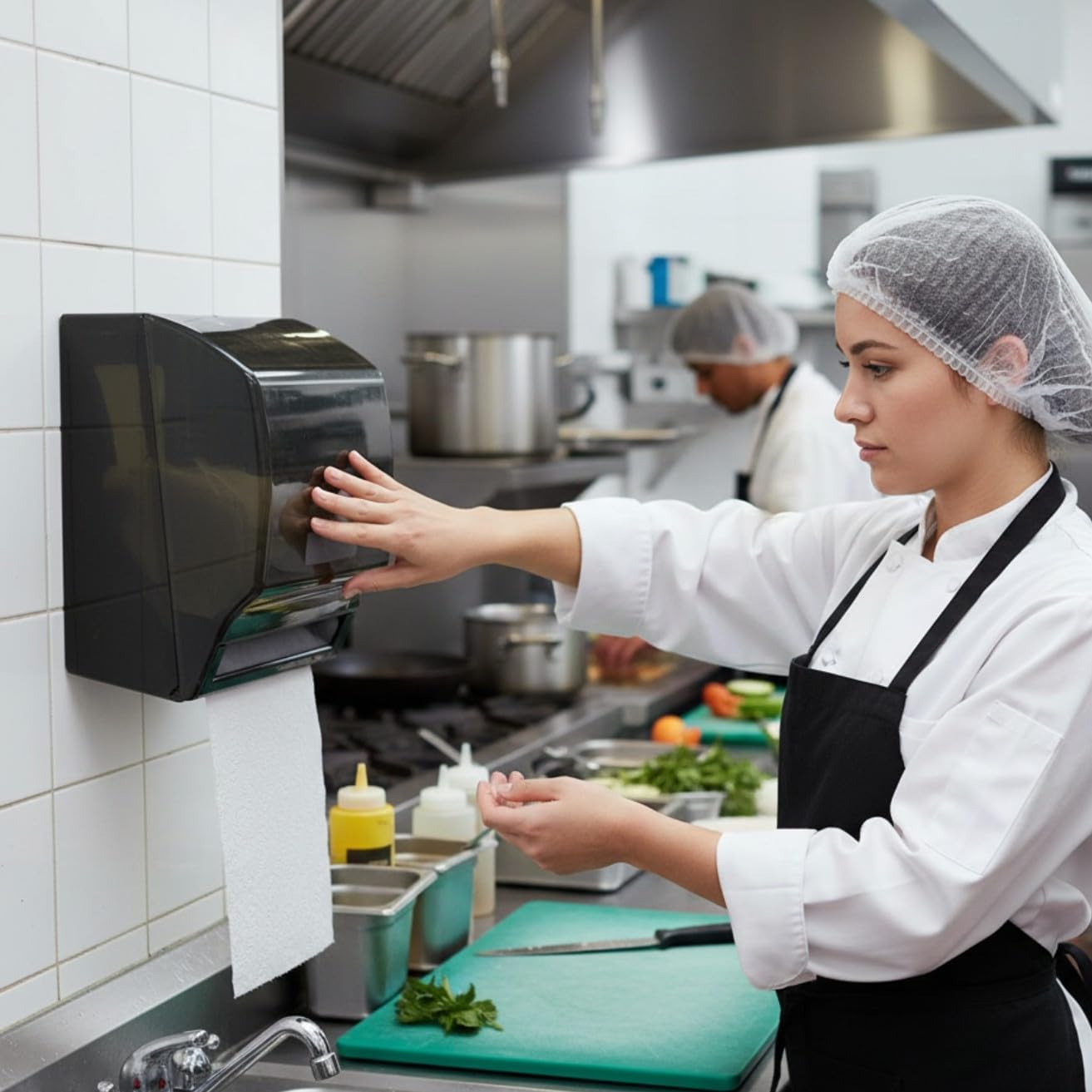 TrueCraftware- Square Plastic Lever Roll Paper Towel Dispenser 11" x 10-1/2" x 13-1/2"-Manual Towel Dispenser Tissue Holder Wall Mounted Dispenser with Zero Waste for Home and Business