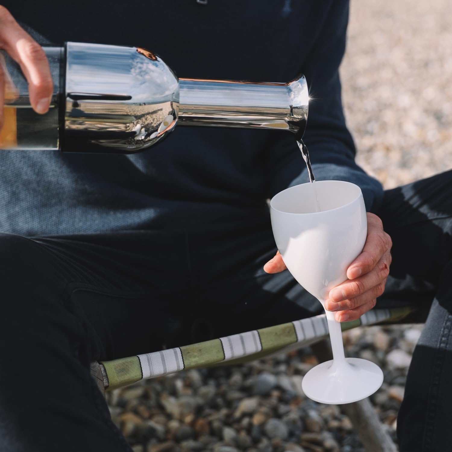 ETO 750 wine decanter in stainless: mirror finish