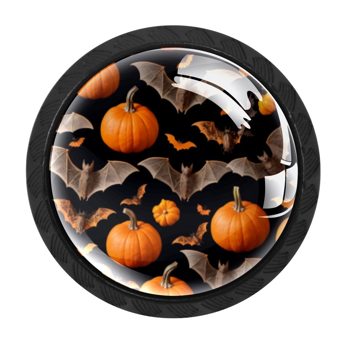 4 PCS Kitchen Cabinet Knobs, Pumpkins Bats Drawer Knobs Dresser Handles