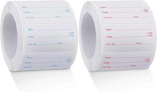 Outus 1000 etiquetas de alimentos solubles para contenedores, etiquetas de conservas extraíbles, calcomanías de almacenamiento de alimentos