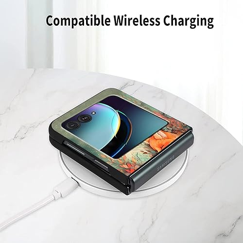 Vista 95 de Funda para Motorola Moto Razr Plus 2023 con protección de pantalla, cubierta trasera de policarbonato duro delgada y ultrafina con patrón de estante