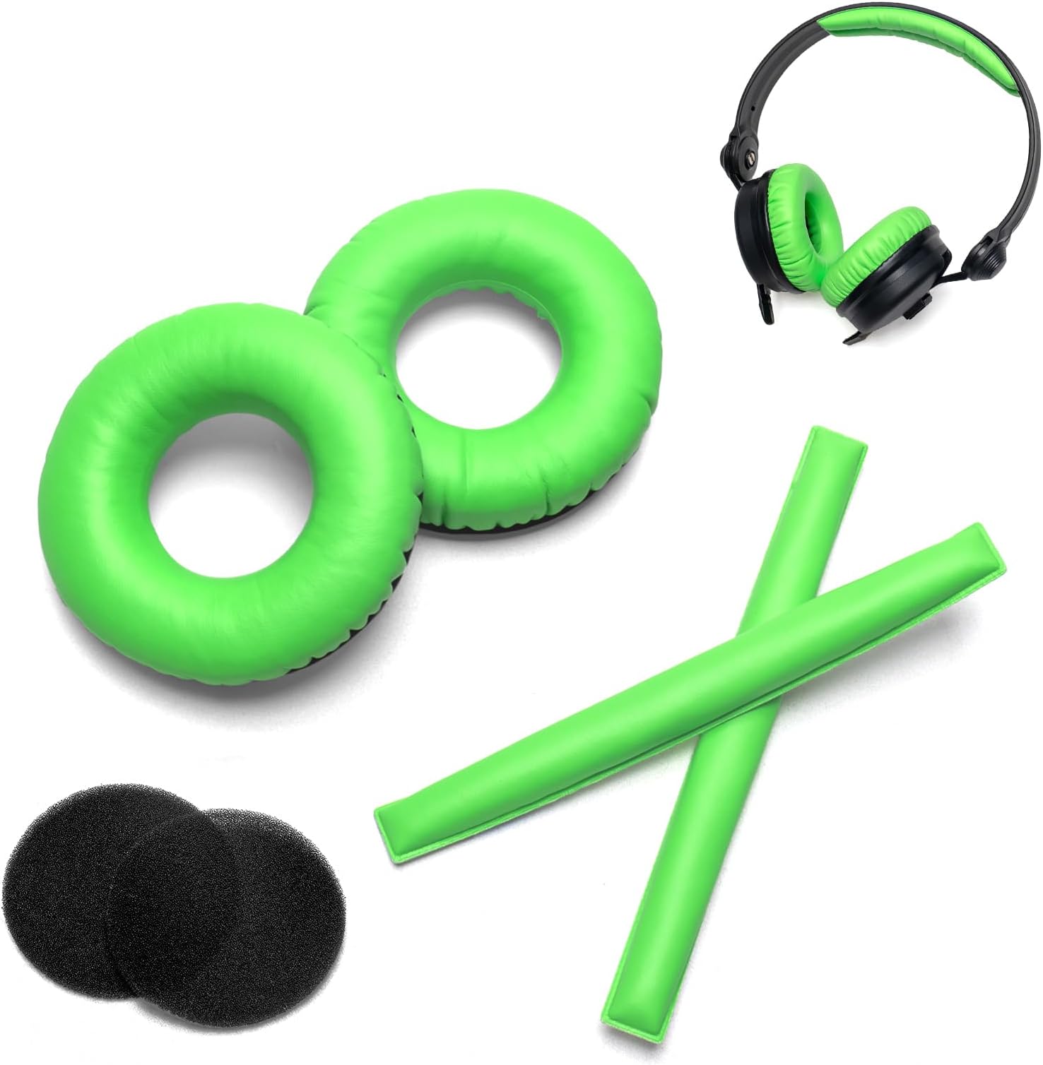Green Replacement Ear Pads Foam Cushion Headband Compatible with Sennheiser HD25 HD 25 HD 25-1 HD25-1ii HD25SP HMD25 HME25 HMEC25 Headphones