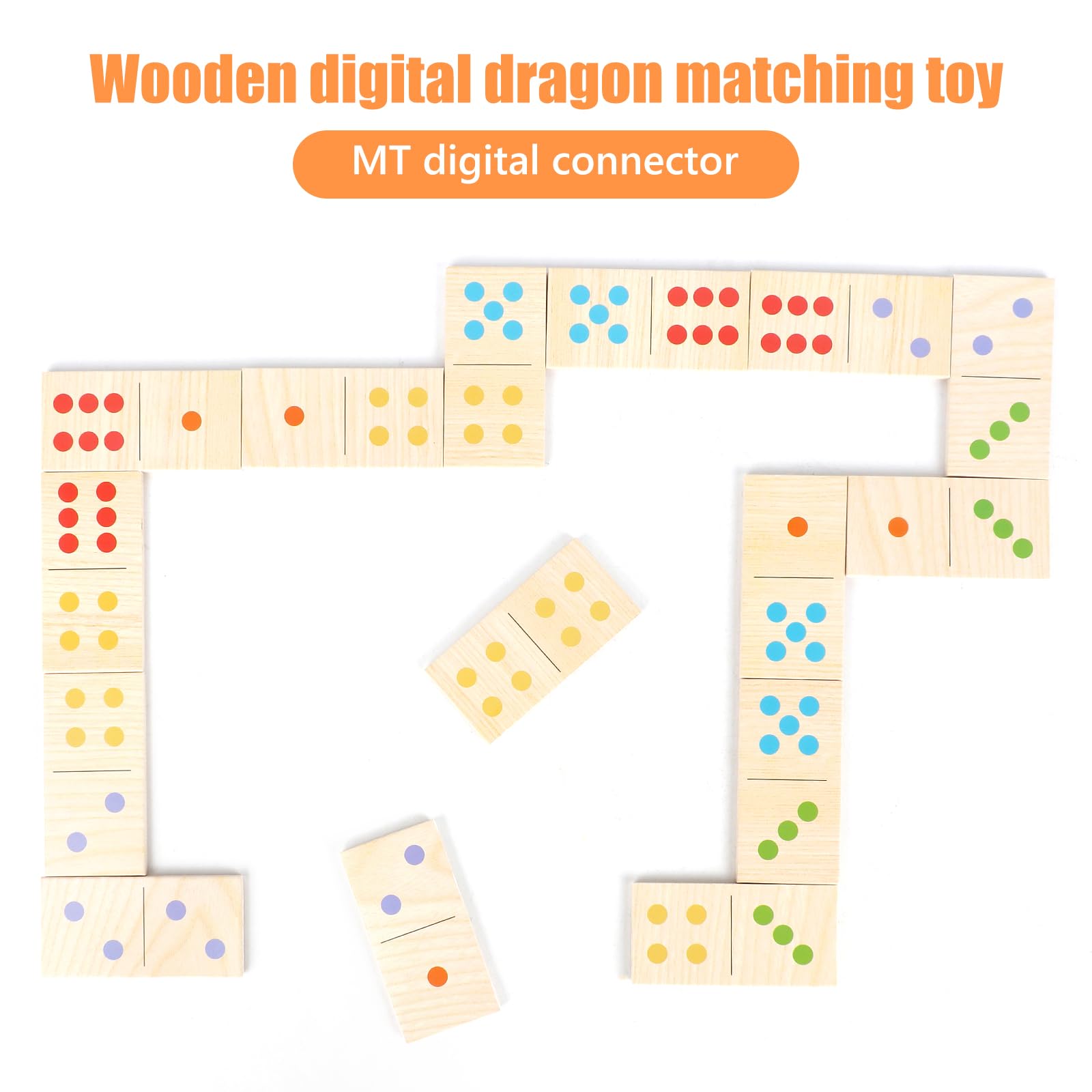 Hojalis Wooden Dominoes Set, 28 Pieces Portable Kids Dominoes with Storage Box - Image 4