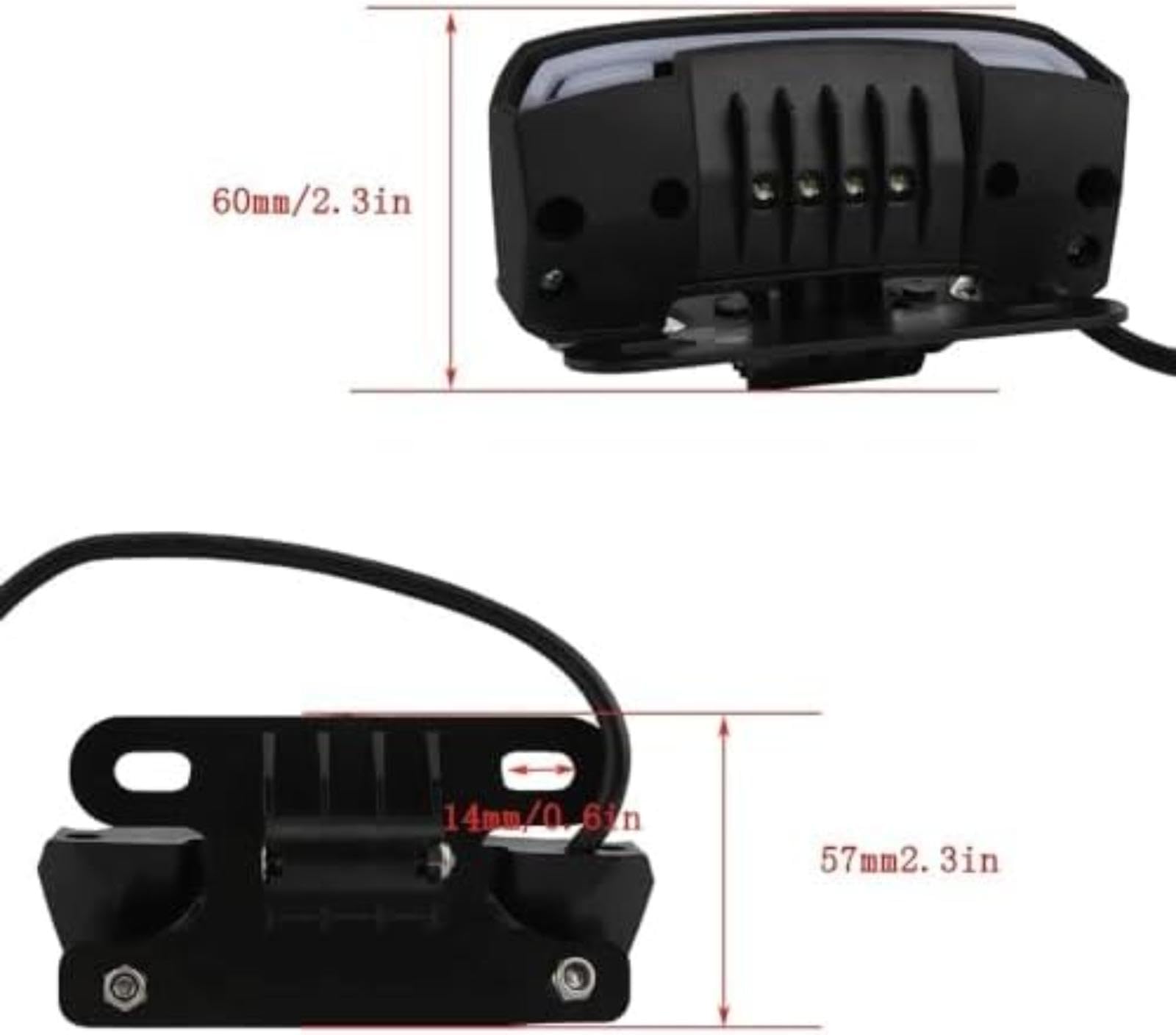 Światło tylne motocykla tylne światło hamulca dynamiczny kierunkowskaz 12-80 V, dla Drz 400 Crf250 Universal Moto Tylne światło hamowania do roweru (Black) Sygnał zatrzymania (Black)