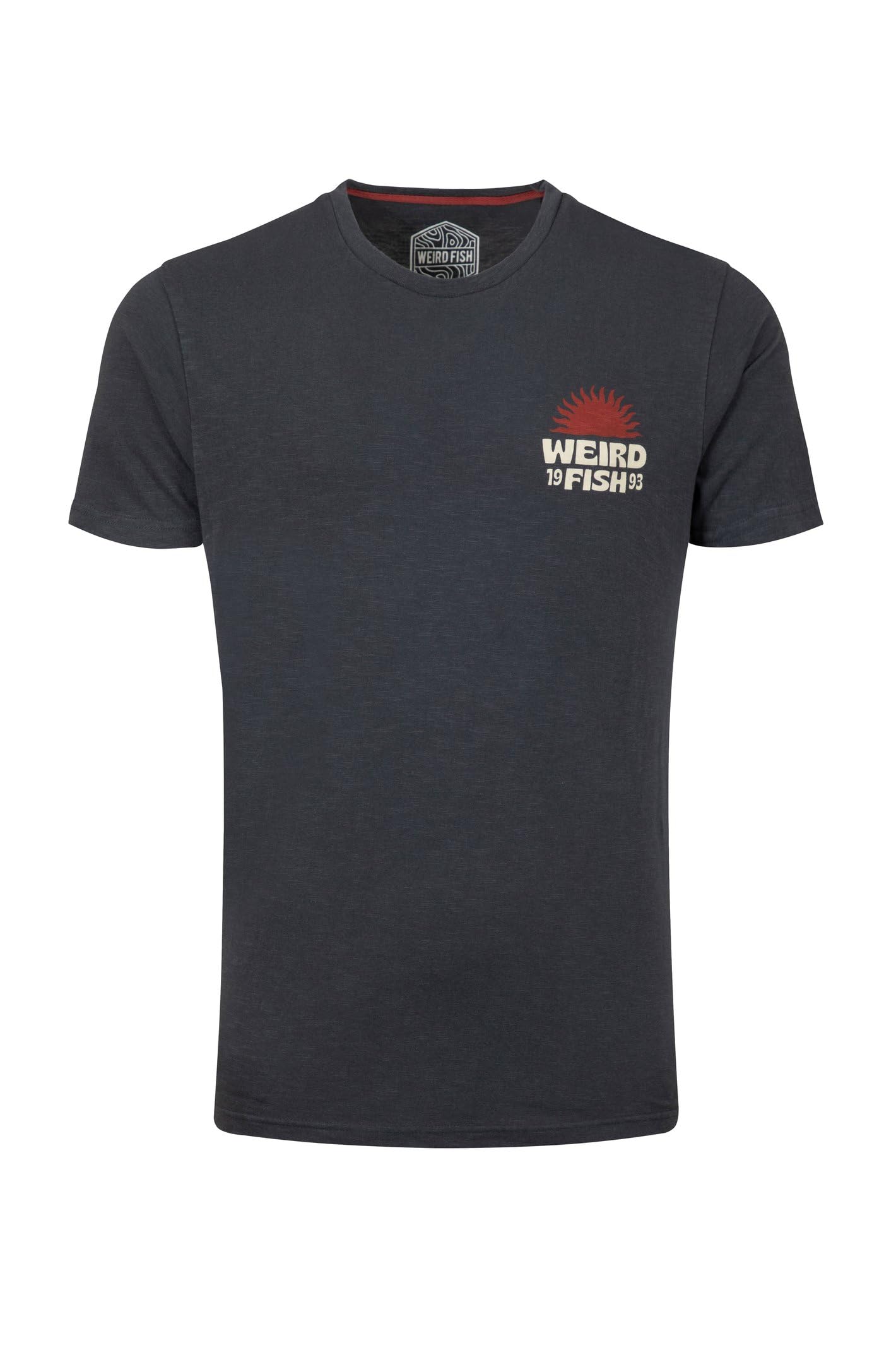 Weird Fish Men's Coal Sun Beam Back Print Graphic T-Shirt Xxxl