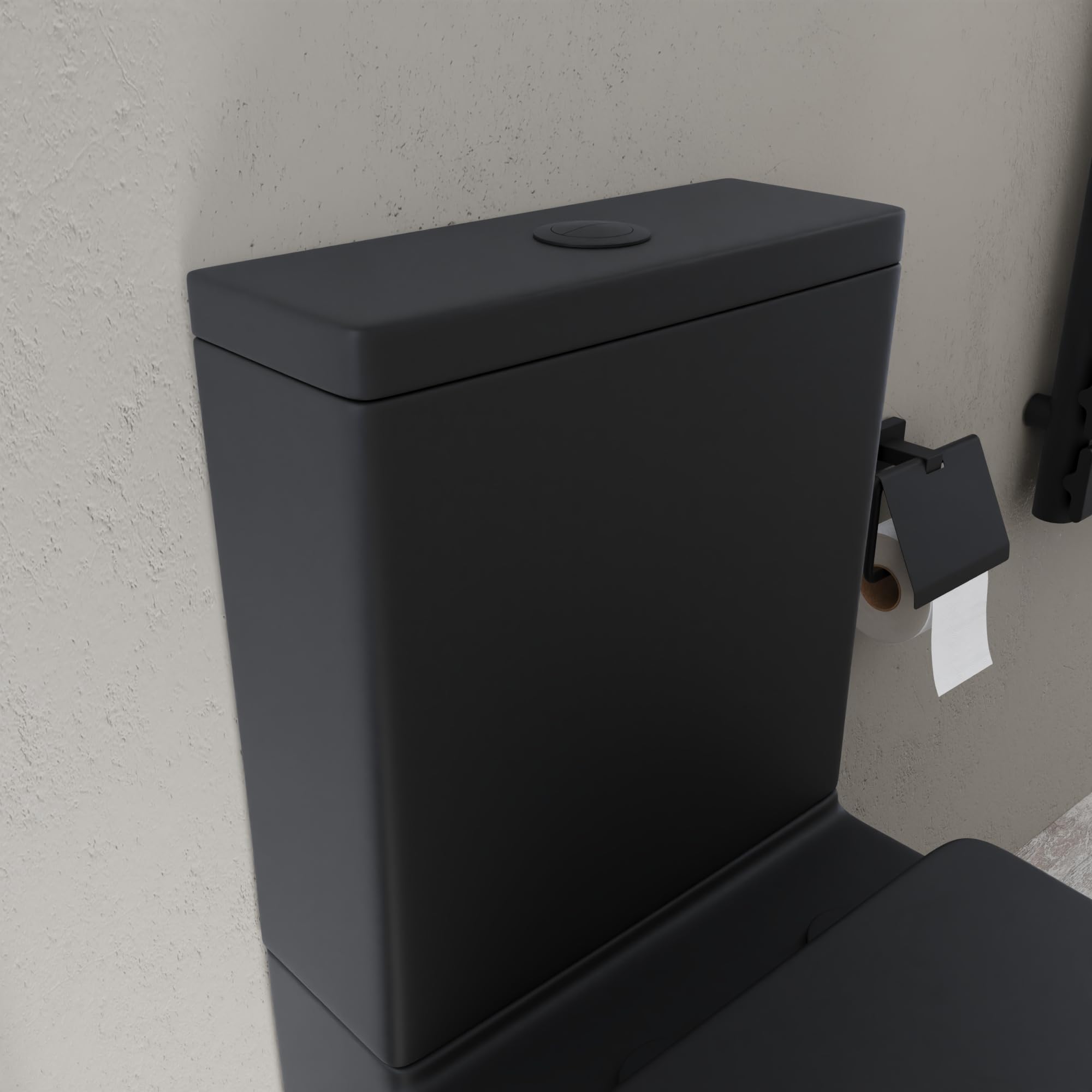 Paire de sanitaires Filomuro cuvette monobloc Tornado et bidet noir mat | Riga