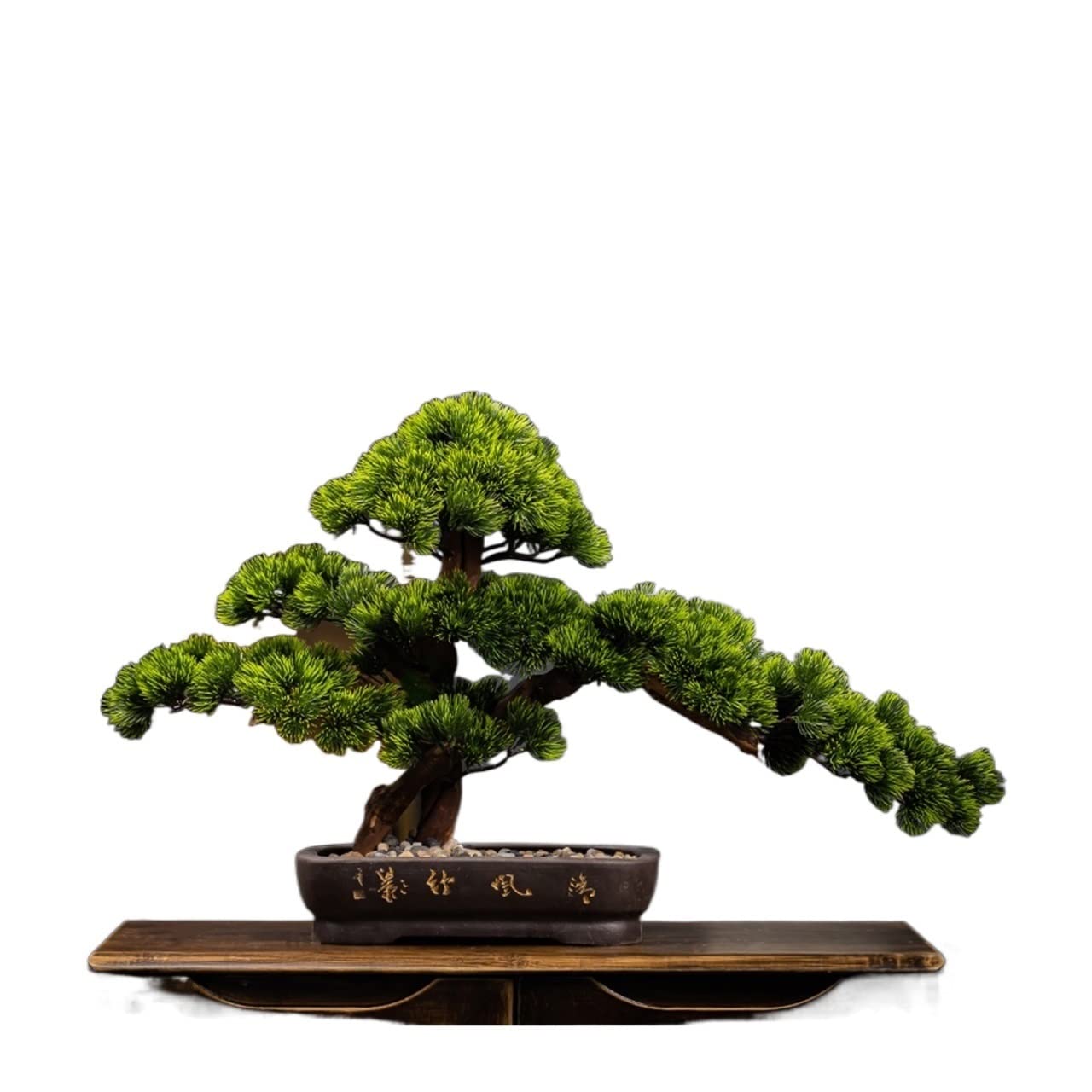 GTHTUHFD Artificial Bonsai Tree Chinese-Style Simulation Welcome Pine Bonsai Porch Cypress Pine Tree Ornaments,Green