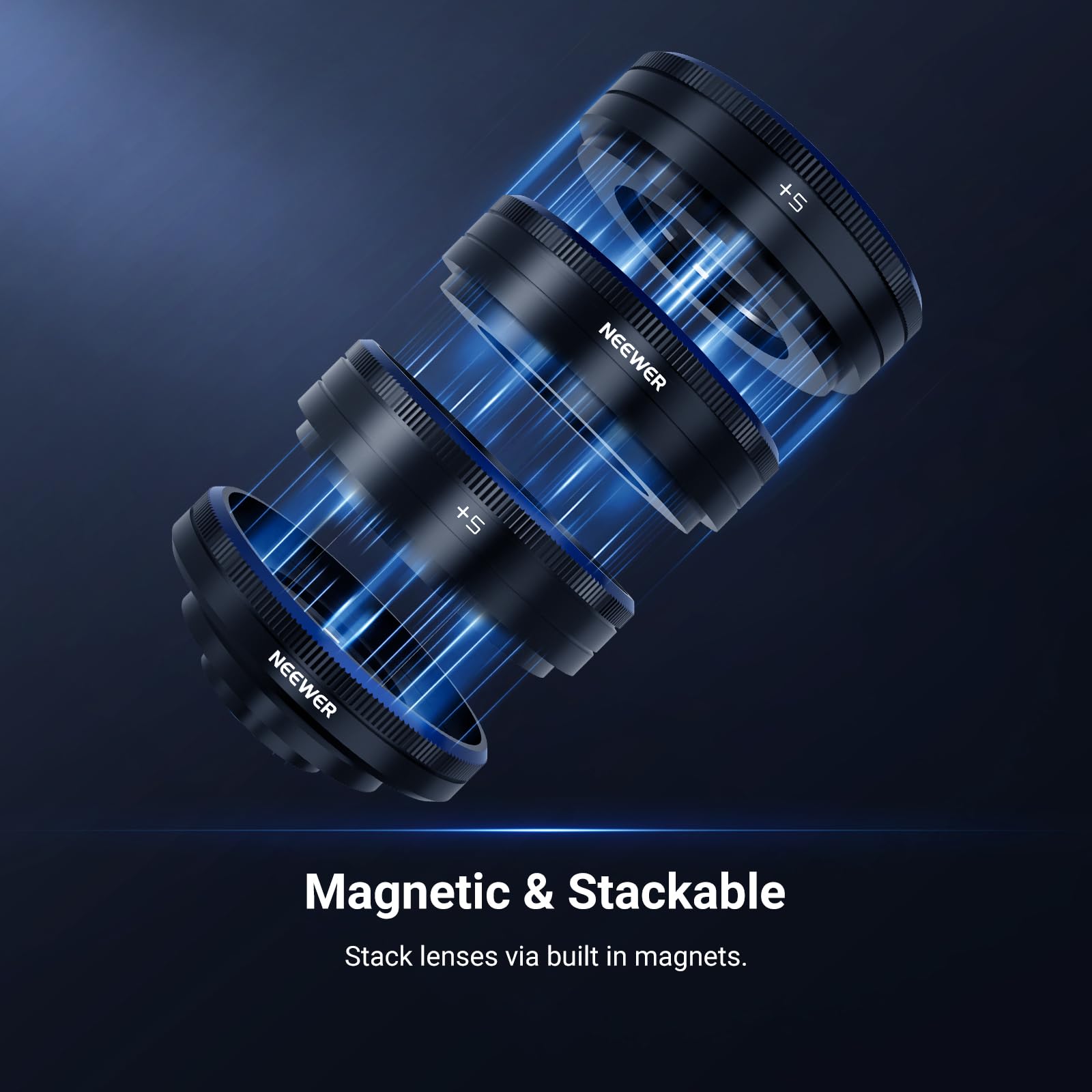 NEEWER Zestaw soczewek makro do telefonu, 4 szt., zestaw mocowań magnetycznych zbliżeń z zaciskiem gwintowanym 17 mm, akcesoria fotograficzne kompatybilne z iPhone Android Samsung, LS-87