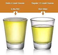 Vista 3 de Tebery 30 Piezas Vasos de Chupito de 60ml, Juego de 2oz Vasos de Chupito de Base Pesada, Vasos de Chupito de Vidrio Redondo, Vidrio Transparente