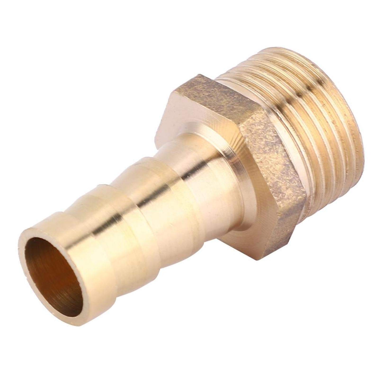 5pcs Brass Hose Barb Fitting Connector, 10mm Hose Barb Tail Male Bsp Connector Brass Fitting Adapter Coupler, Tap Adapter for Hose Pipe(PC10-03（3/8）)