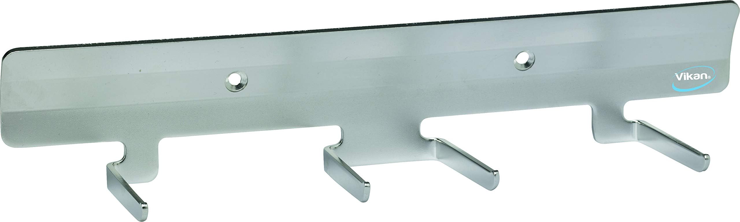 Vikan 0617 Stainless Steel Wall Bracket for 4 Products, 320 mm Length, 80 mm Width, 65 mm Height