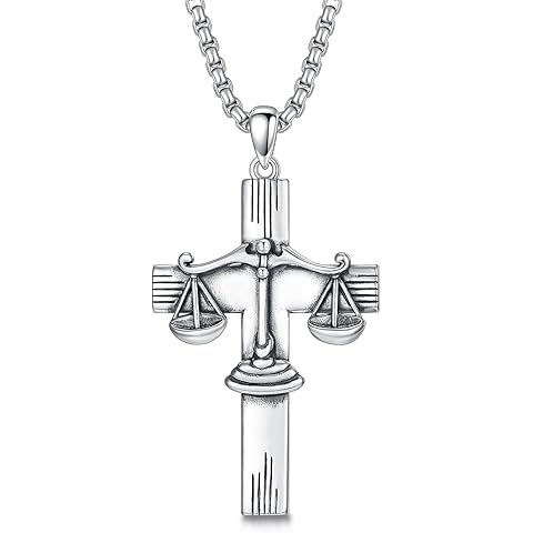 PROESS Cross Necklace for Women Men Sterling Silver Cross Pendant Religious Jewelry Christmas Birthday Mothers' Day Gifts