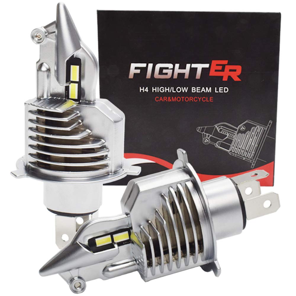 Lampadina h4 led per auto 12V, camion 24V, h4 led moto, 2 pezzi, luce bianca, 12000LM, 6500K, design 1: 1