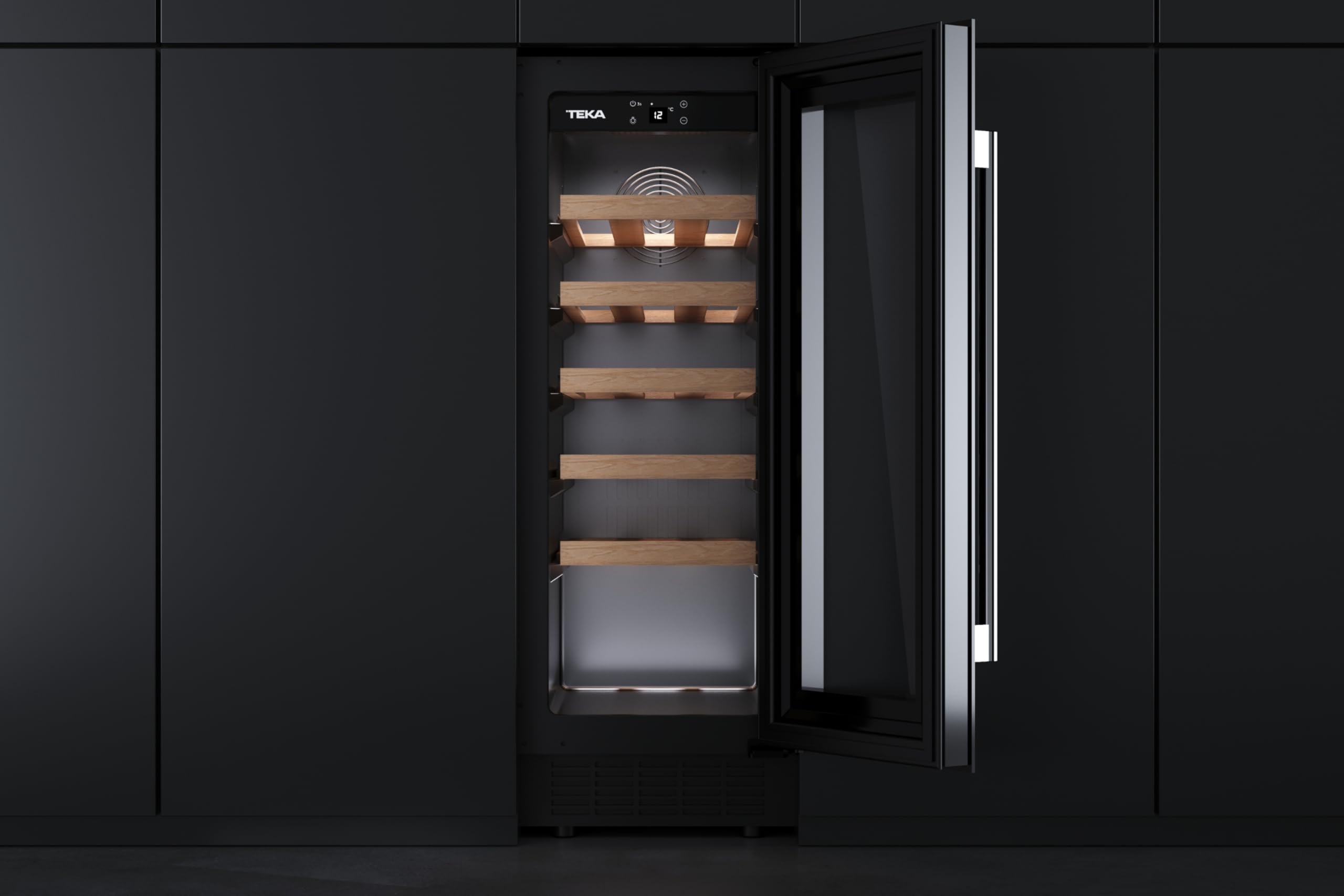 Teka - Vinoteca - Enfriador de vinos independiente con capacidad para 20 botellas y control de temperatura ajustable - Modelo Sommelier RVU 10020 GBK