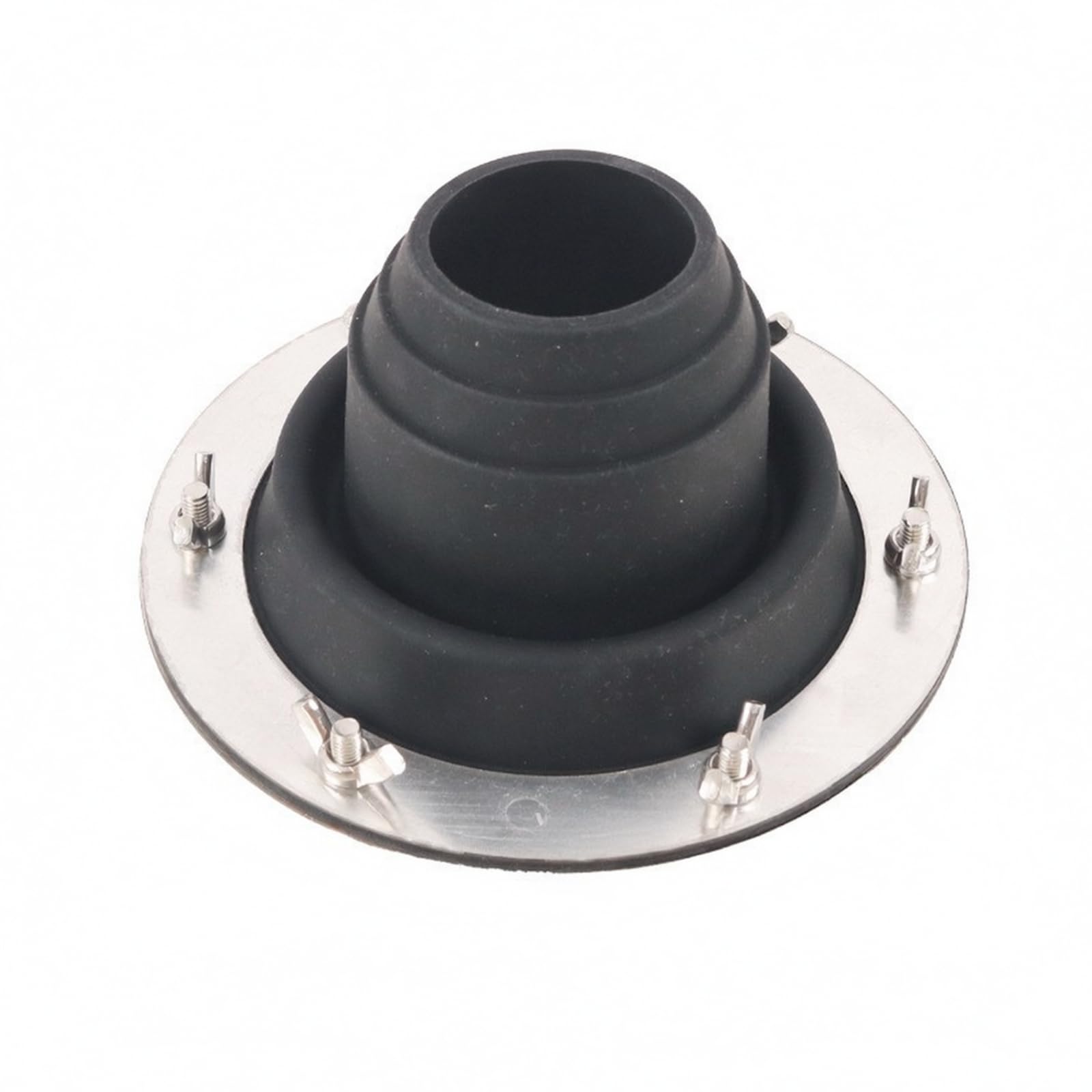 Protector Chimenea con Brida Acero Inoxidable Aislante para Conducto Estufa Camping Resistente al con Tuercas y Sellado Firme para Tiendas Exterior, Negro, Estándar