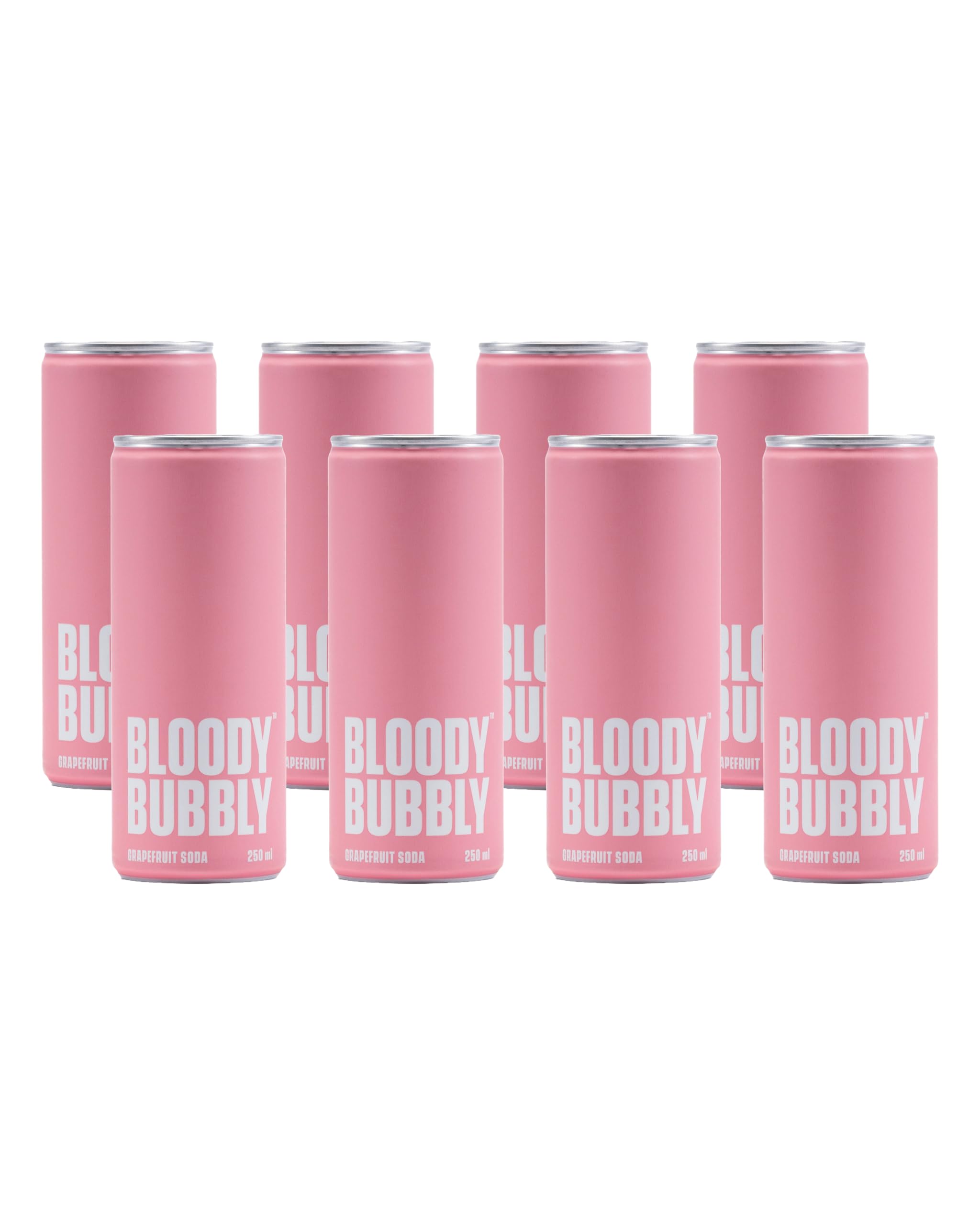 BLOODY BUBBLY GRAPEFRUIT SODA | Naturally Flavoured Soda | 44 Cal Per Can | No Added Artificial Flavours, Colours & Preservatives (250ml Each_Pack of 8)
