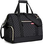 Sac de voyage pour les femmes, 33L Sacs de fin de semaine, rayés, imperméables Sacs pour fin de journée, grand sac de nuit en polyester, sac de gymnastique sport, avec compartiment de chaussures, sangle d'épaule rembourrée