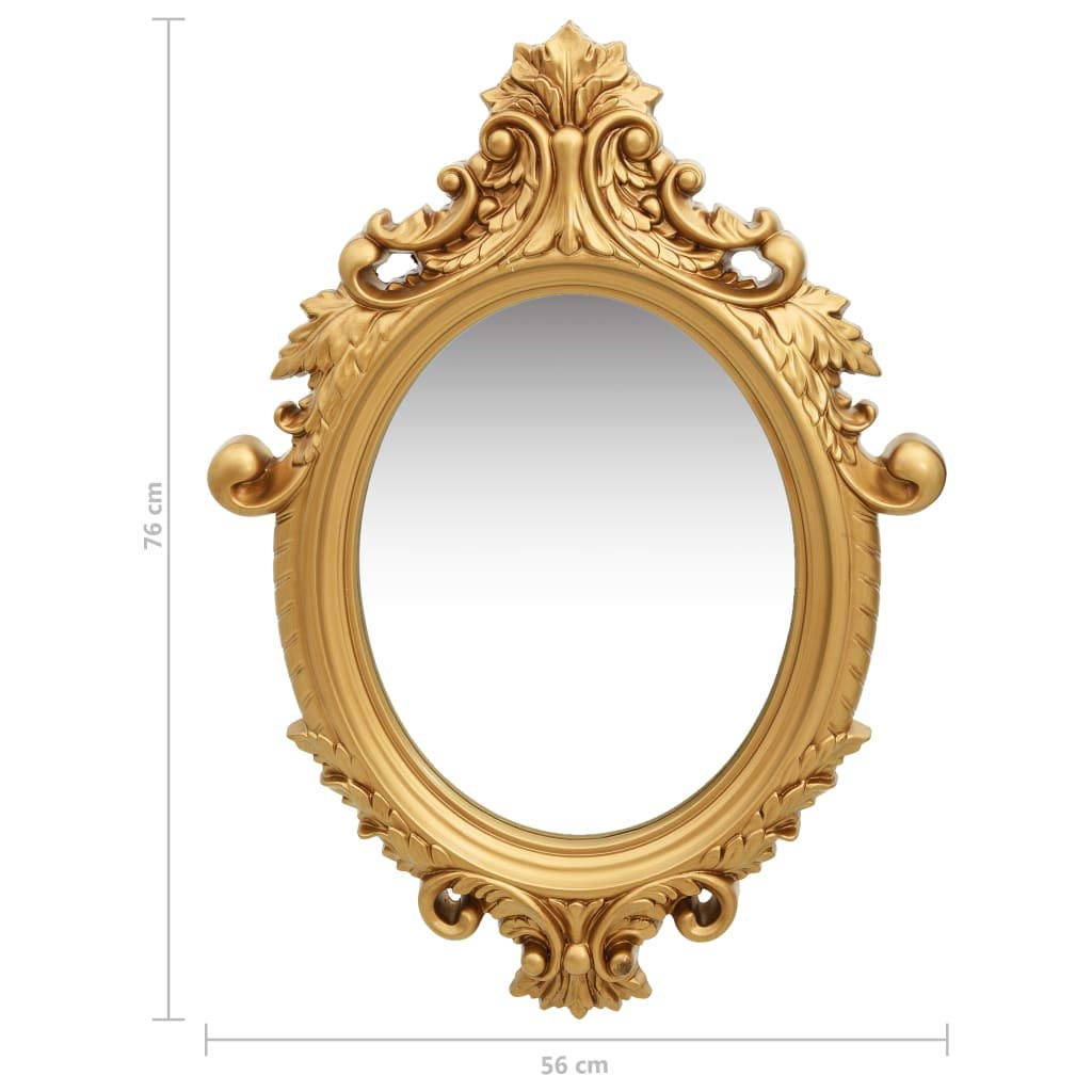VXL Espejo De Pared Estilo Castillo Dorado 56X76 Cm