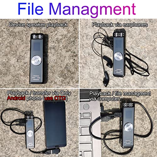 136Gb Digital Voice Recorder Voice Activated Recorder, 3072Kbps Hd Sound Tape Recorder Audio Recording Device With Playback, Mp3 Player, Password, Variable Speed, A-B Repeat, Otg(For Android Phone) #TOP6