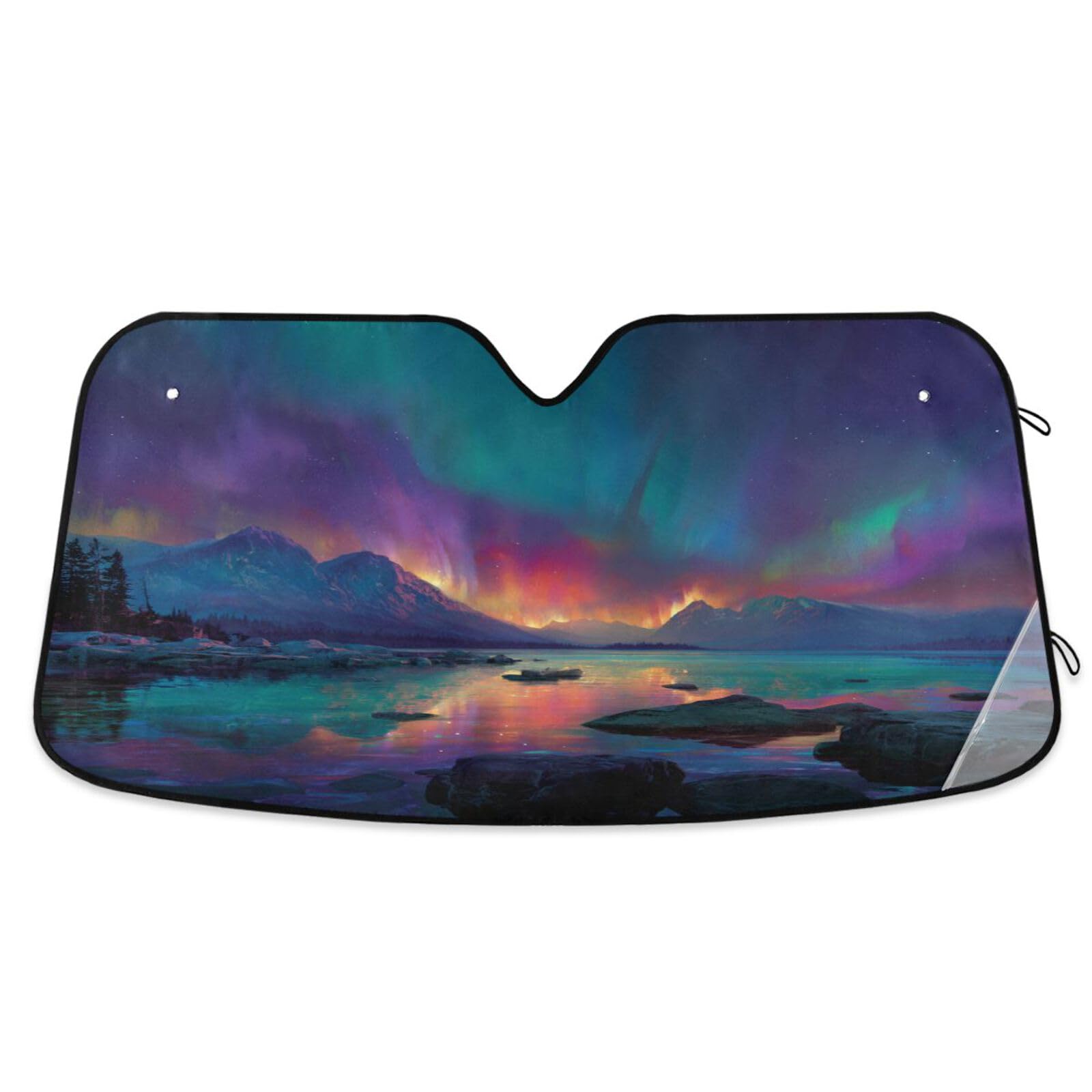 Northern Lights Car Windshield Sunshades Galaxy Sea Sun Shade Reflective UV Rays Protector Keep Your Vehicle Cool Visor Cover Foldable for Car Truck SUV S