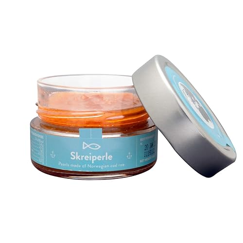 Skreiperle - Perlas de caviar de cod - 35 oz - Hecho de las mejores huevas de bacalao noruegas - Kosher