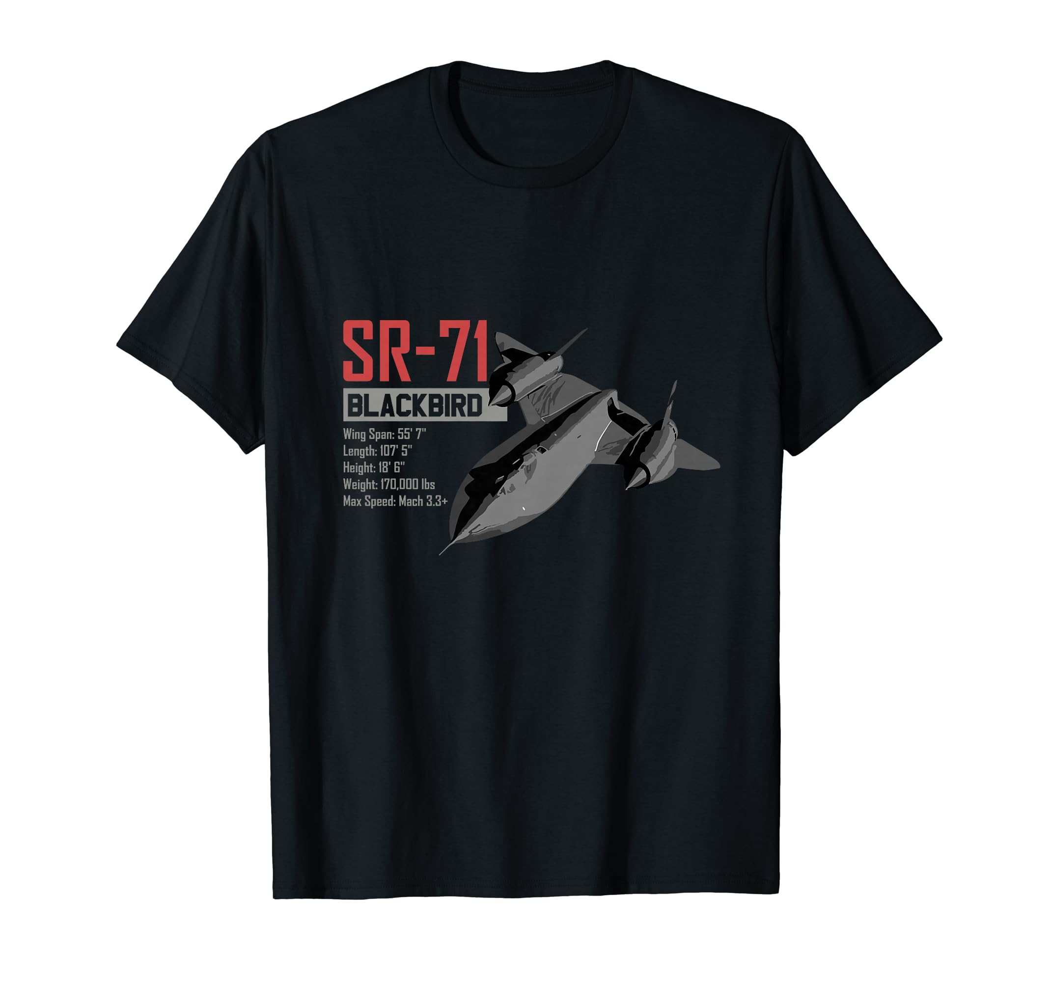 SR-71 Blackbird Spy plane Apparel Co.American Reconnaissance Aircraft SR71 Blackbird T-Shirt