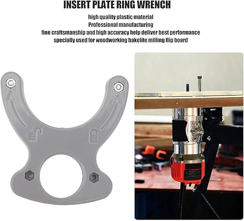 Miniatura 3 de Fdit Llave de placa de inserción de mesa de enrutador, llave de plástico portátil para carpintería, enrutador de madera, herramienta de placa de