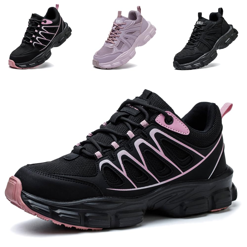 Ayqyc Safety Shoes, Work Shoes, Women's Lightweight Steel Cap Shoes, Sporty, Breathable, Non-Slip Protective Shoes